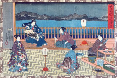 Příprava ryb (barevný dřevoryt) od Japanese School