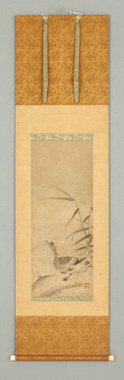Rákos a divoká husa, konec 15. - začátek 16. století (tuš na papíře, slonovina) od Japanese School