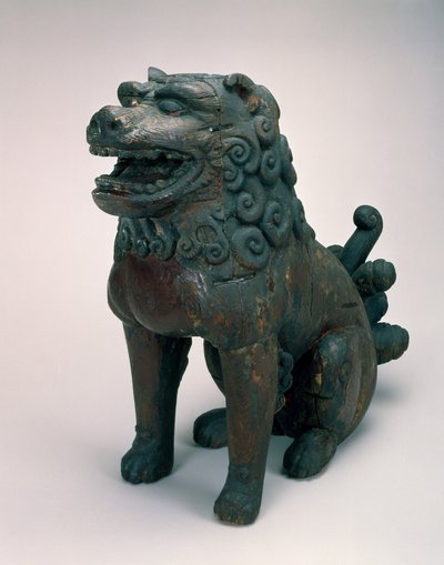 Shishi (strážný lev nebo pes) (dřevo s lakem) od Japanese School