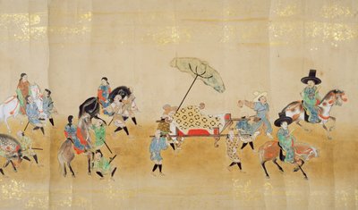 Šesté korejské velvyslanectví v Japonsku v Meireki 1 v době nástupnictví Tokugawa Ietsunas v roce 1651, pravděpodobně Kano Masunobu (1625-94) (svitek) (detail) od Japanese School