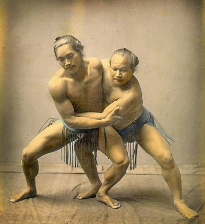 Zápasníci sumo, kolem roku 1880 od Japanese School