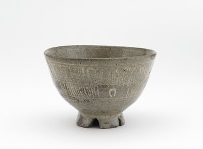Tea bowl in mishima style, Karatsu ware od Japanese School
