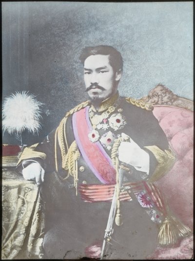 Císař Meidži, kolem roku 1880 (ručně barevné sklíčko) od Japanese School