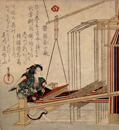 Tkaní v Japonsku v 18. století. od Japanese School