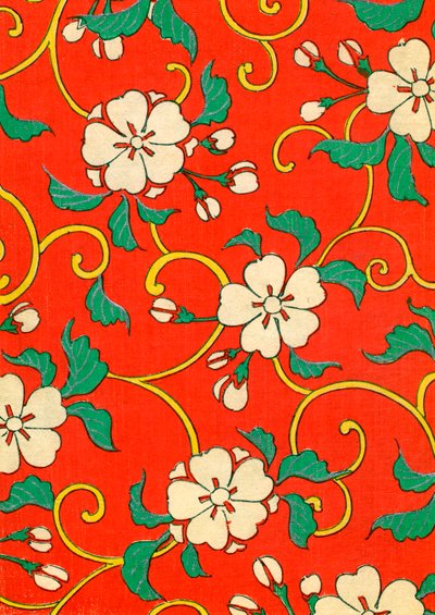 Woodblock tisk jabloňových květů od Japanese School
