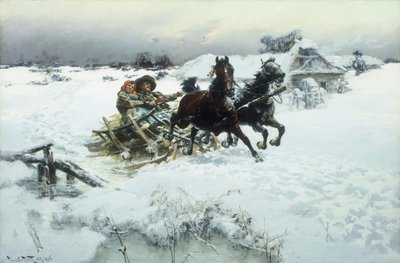 Jízda na saních, 1896 od Jaroslav Friedrich Julius Vesin