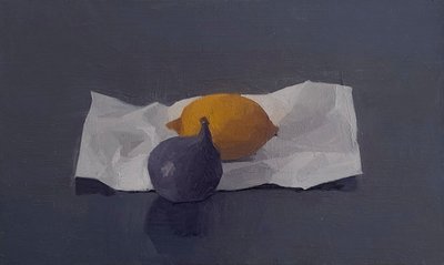 Fík a citron, 2016 (olej na lipovém dřevě) od Jason Line