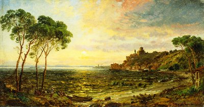 Západ slunce nad jezerem Thrasemine, 1887 od Jasper Francis Cropsey