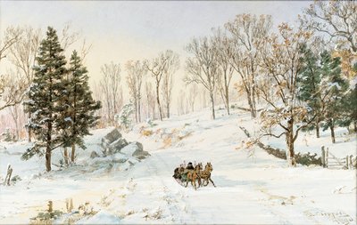 Zima na Ravensdale Road, Hastings-on-Hudson od Jasper Francis Cropsey
