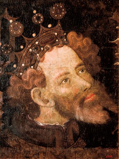 Petr IV. Aragonský, detail tempery na dřevě od Jaume Mateu od Jaume Mateu