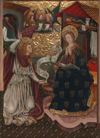 Zvěstování a Narození Páně, asi 1457 (olej, tempera a zlato na dřevěné desce) od Jaume Ferrer