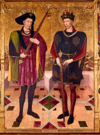 Svatý Abdon a Saint Sennen, mučedníci, kteří zemřeli v Římě kolem roku 303 za pronásledování císaře Diokleciána (245-313) proti křesťanům od Jaume Huguet
