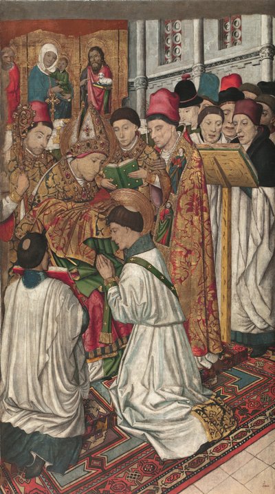 Svatý Vincenc vysvěcený svatým Valeriánem od Jaume Huguet