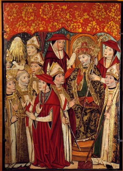 Volba svatého Fabiena za Papaute (236 až 250). Obraz Jaume Huguet (1415-1492) od Jaume Huguet
