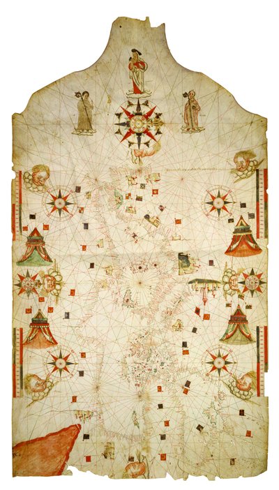 Mapa Středozemního moře a Černého moře, 1563 od Jaume Olives