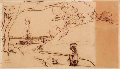 Krajina bez názvu od Jean-Baptiste-Camille Corot