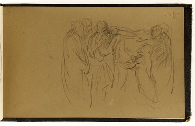 Studie einer Versammlung von Personen, von denen eine kniet (S. 70 des Albums) od Jean-Baptiste Carpeaux