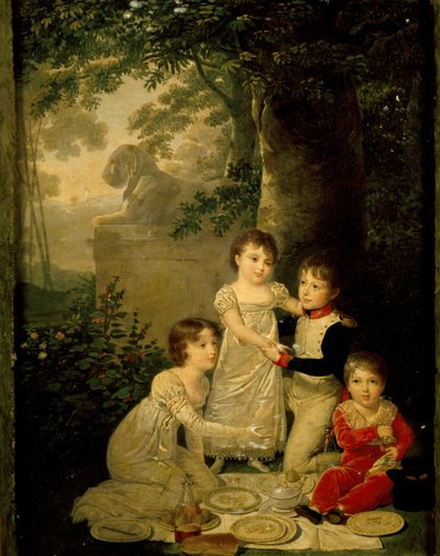 Vier Söhne von Joachim Murat und Caroline Bonaparte (von links, Letizia von Jean Baptiste Isabey