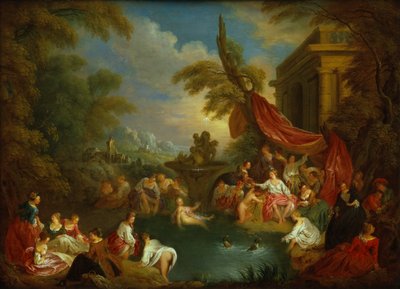 The Bathers (olej na mědirytecké desce) od Jean Baptiste Joseph Pater