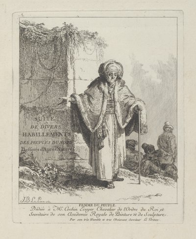 Žena z lidu, první deska z „Různé oblečení národů severu“ od Jean Baptiste Le Prince