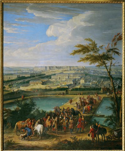 Město a palác Versailles ... (malba na plátně) od Jean Baptiste Martin