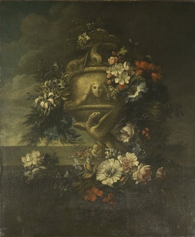 Květiny ve vyřezávané váze (olej na plátně) od Jean Baptiste Monnoyer