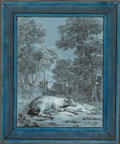 Nemocný jelen od Jean-Baptiste Oudry