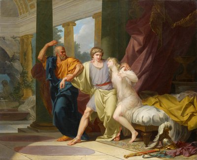 Sokrates odtrhává Alkibiada z objetí smyslnosti od Jean Baptiste Regnault