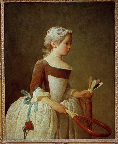 Dívka s raketoplánem (malba na plátně) od Jean-Baptiste Simeon Chardin