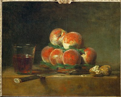 Panier de peches - košík s broskvemi ... od Jean-Baptiste Simeon Chardin