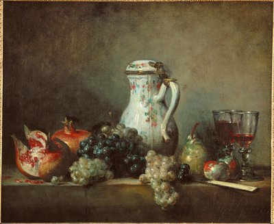 Hrozny a granátová jablka - rozinky a granáty... od Jean-Baptiste Simeon Chardin