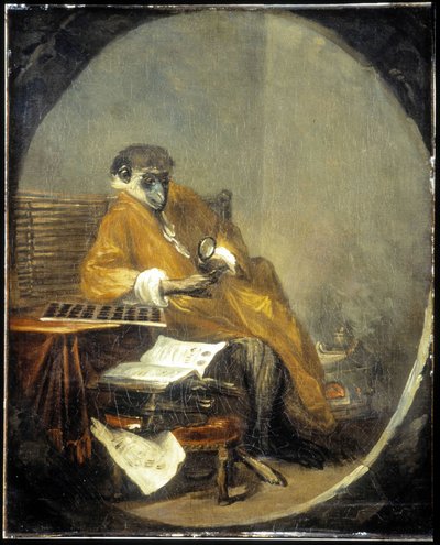 Opice - od J. B. Chardina od Jean Baptiste Simeon Chardin