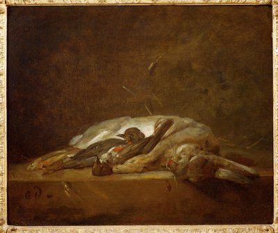 zajíc, dva mrtví drozdi (malba na plátně) od Jean-Baptiste Simeon Chardin
