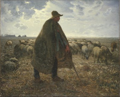 Ovčák pečující o své stádo od Jean-Francois Millet