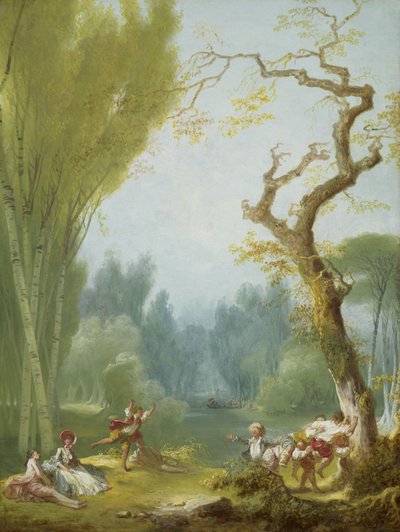 A Game of Horse and Rider, cca 1775-80 (olej na plátně) od Jean Honore Fragonard