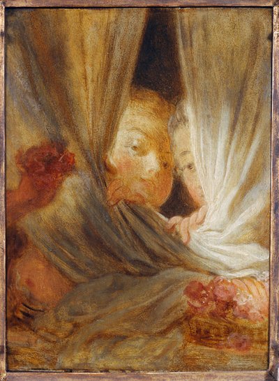 Les curieuses - Dvě zvědavé dívky ... od Jean-Honore Fragonard