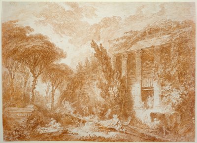 Parková krajina hradu Marburg od Jean-Honore Fragonard