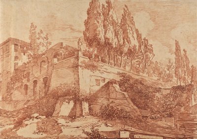 Ruiny císařského paláce, Řím od Jean-Honore Fragonard