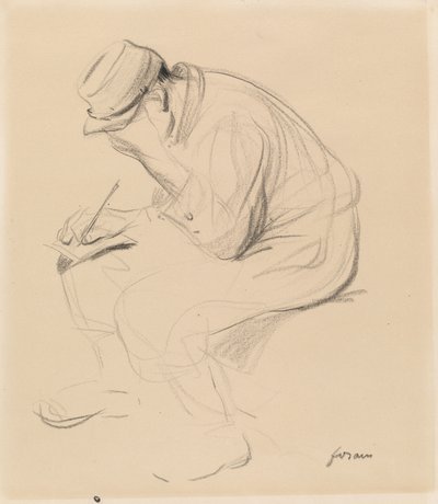 Le Poilu (francouzský voják píše domov) od Jean-Louis Forain