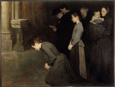 Modlitba pokorného Obraz Jean Henri Geoffroy dit Geo (1853-1924) 1893 Sun. 1,45x1,92 m Dijon, Musee des Beaux Arts od Jean Geoffroy