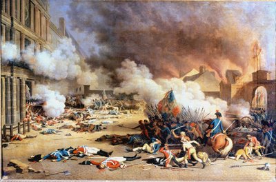 Převzato z Palais des Tuileries, nádvoří Carrousel, 10. srpna od Jean (after) Duplessis Bertaux