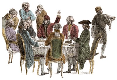 Le Diner des philosophes - Voltaire (Francois Marie Arouet dit od Jean (after) Huber