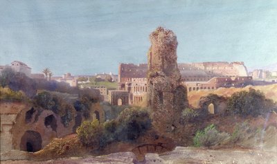 Pohled na Řím a Koloseum od Jean Achille Benouville