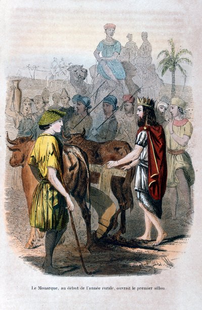 Monarcha na začátku venkovského roku otevřel první brázdu, 1847 od Jean Adolphe Beauce