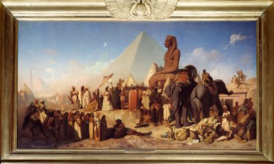 Cambyse a Psammenite. Setkání mezi Cambyse II., Rouenidským králem Perské říše v letech 529 až 522 před naším letopočtem od Jean Adrien Guignet