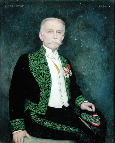 Portrét René Bazina (1853-1932) 1924 (olej na plátně) od Jean Alexandre Coraboeuf