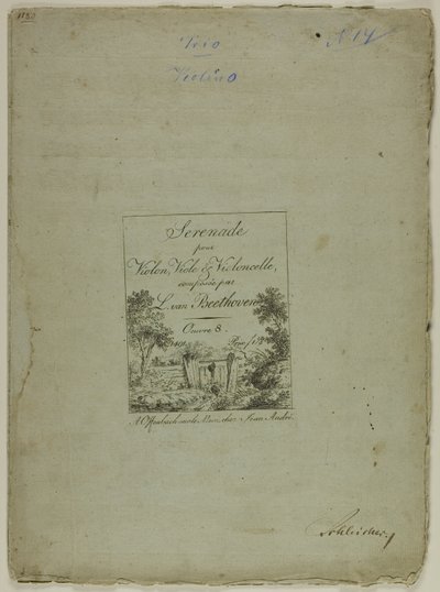 Serenáda pro housle, violu a violoncello, kterou složil Ludwig von Beethoven od Jean Andre