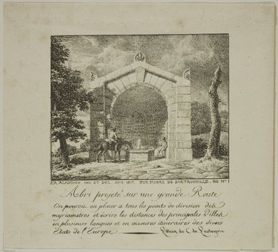 Projekt přístřešku podél dálnice od Jean Antoine Alavoine