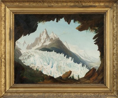 Pohled na Alpy z klenby s názvem Chapeau of the Woods Glacier (olej na plátně) od Jean Antoine Linck