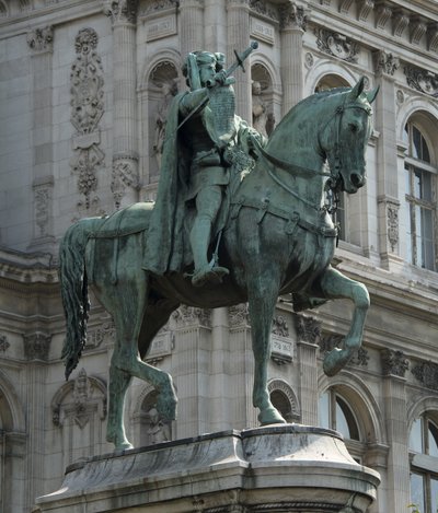 Jezdecká socha prevota pařížských obchodníků Etienna Marcela od Jean Antoine Marie Idrac